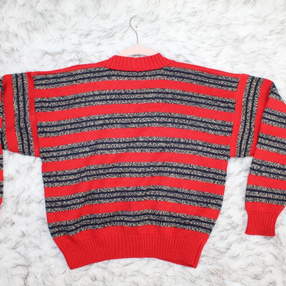 SOLD Vintage Front Button Striped Cardigan Sweater - Picture 7 of 7